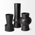 11" Matte Black Contempo Deco Ceramic Vase - Minihomy