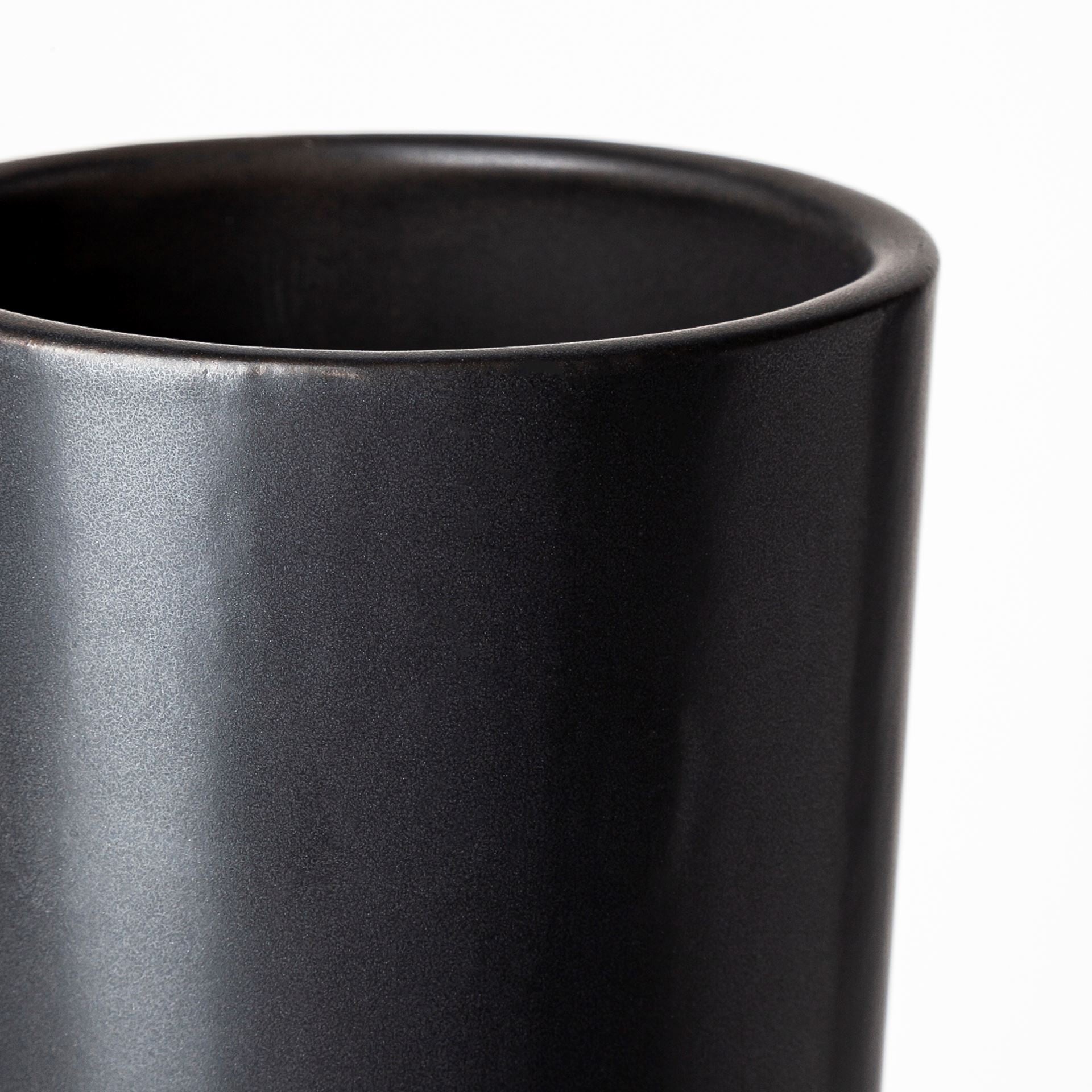 17" Matte Black Contempo Deco Ceramic Vase - Minihomy