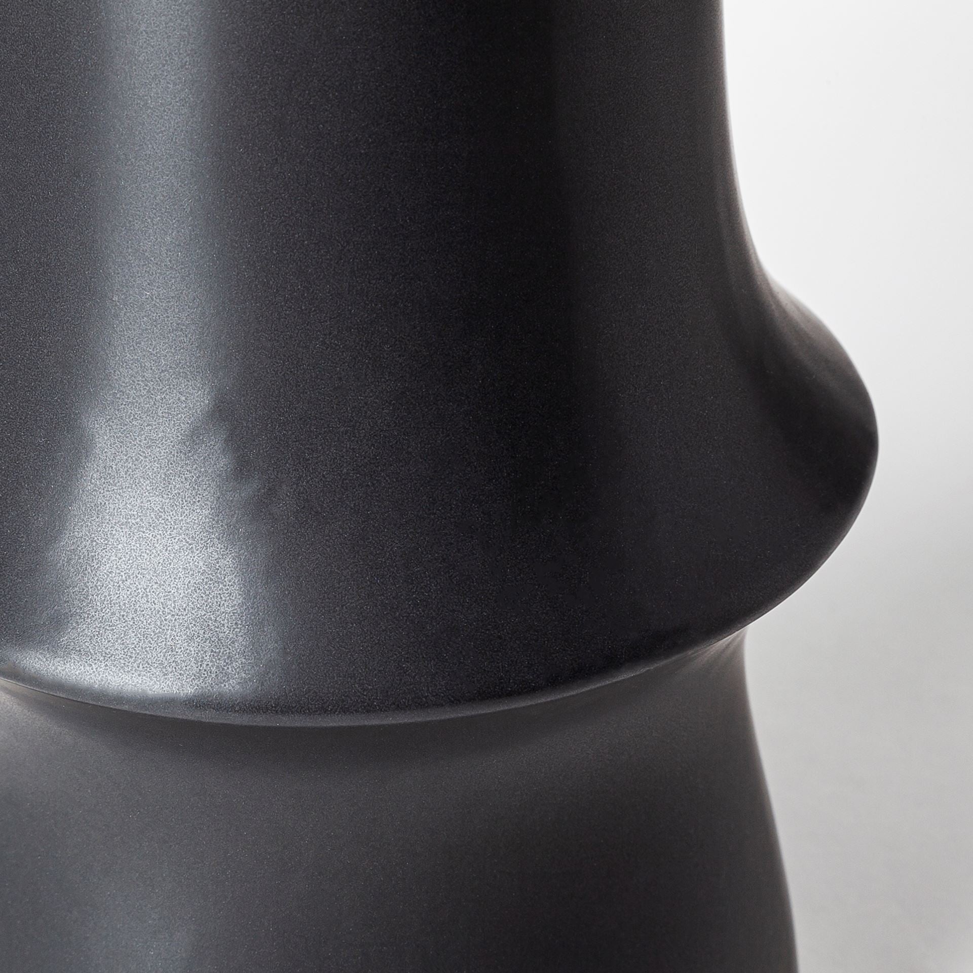 17" Matte Black Contempo Deco Ceramic Vase - Minihomy