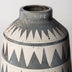 10" Gray and Ivory Triangle Pattern Ceramic Vase - Minihomy