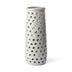 19" Organic White Glaze Pierced Dot Ceramic Vase - Minihomy