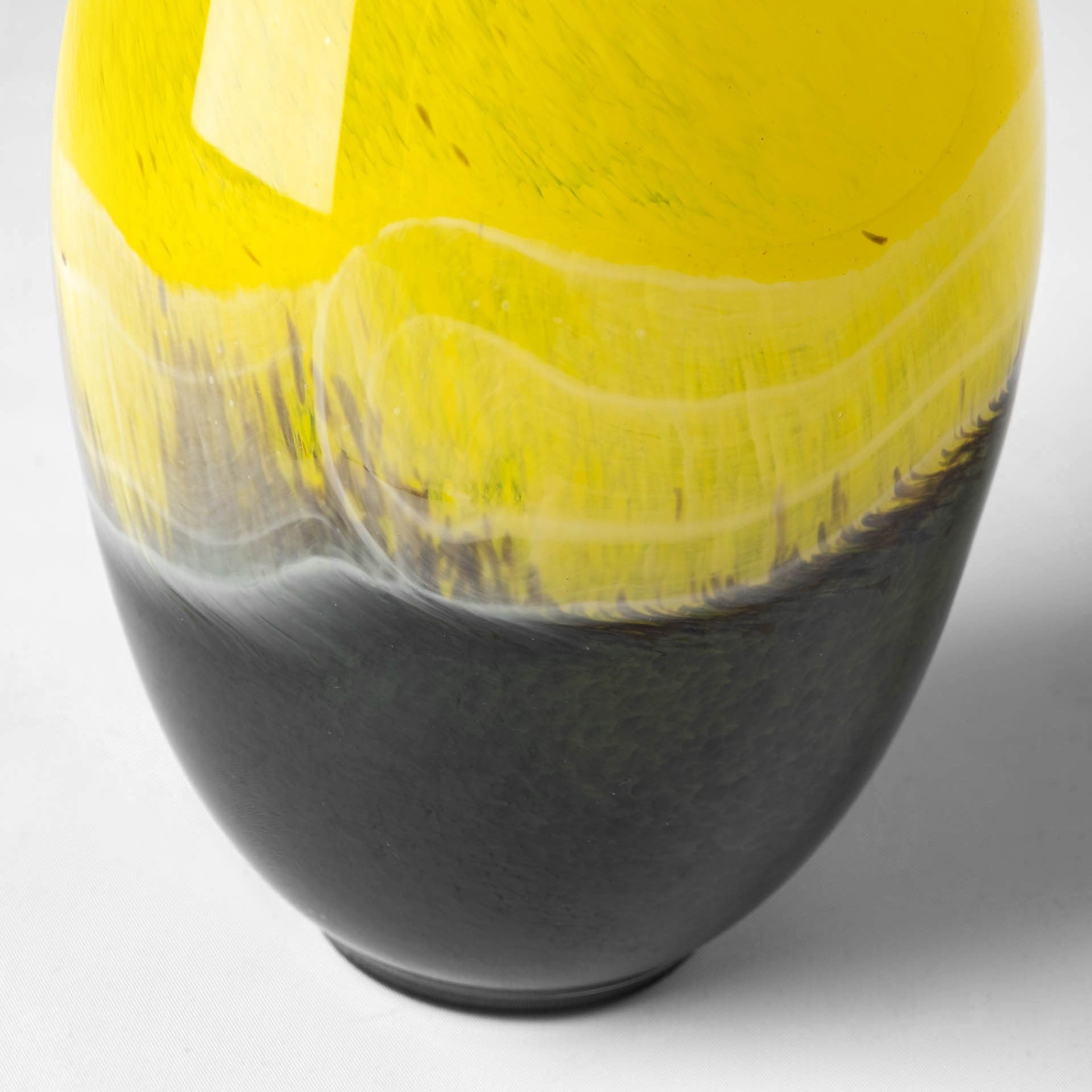 19" Lovely Yellow and Gray Handblown Spunglass Vase - Minihomy