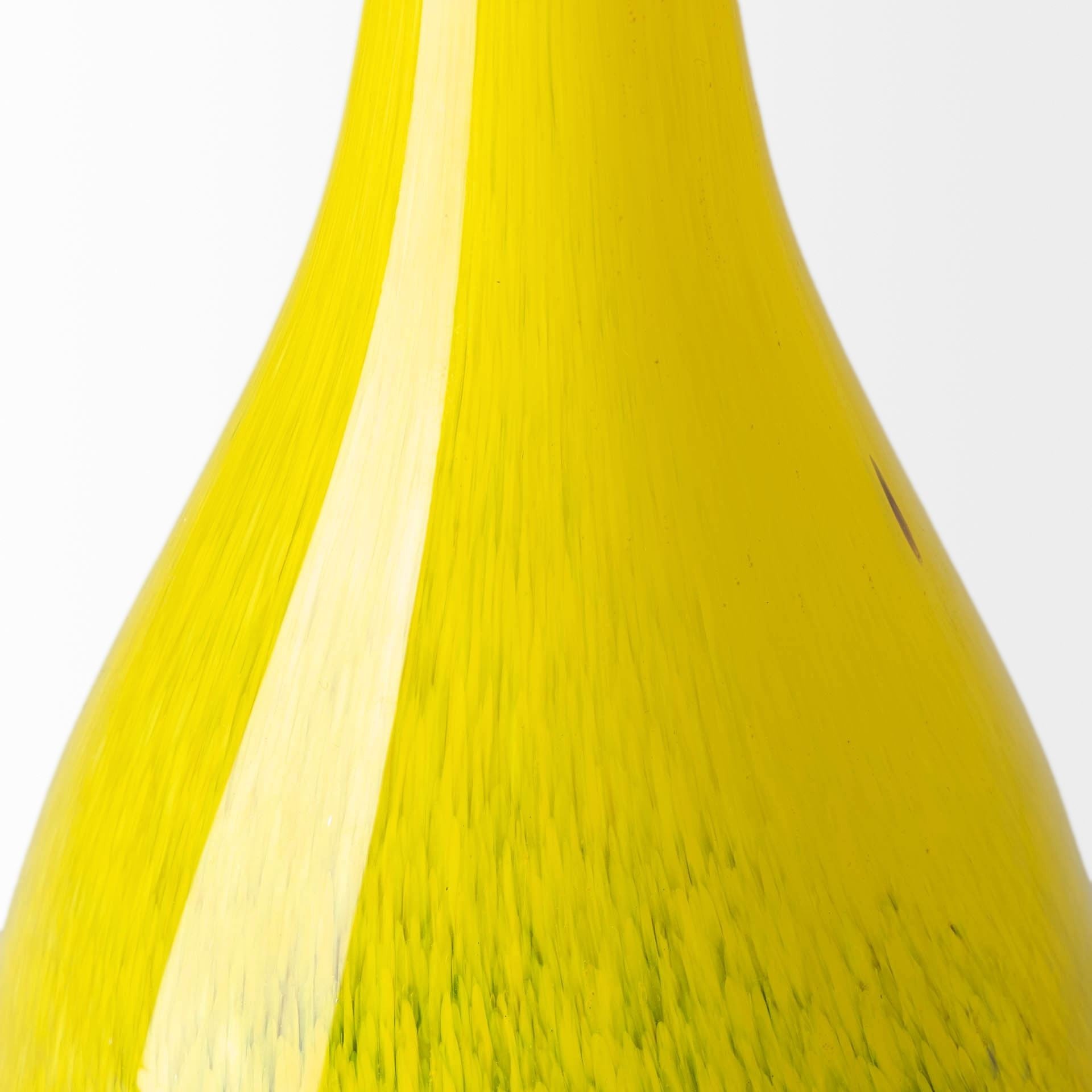 21" Lovely Yellow and Gray Handblown Spunglass Vase - Minihomy