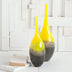 21" Lovely Yellow and Gray Handblown Spunglass Vase - Minihomy