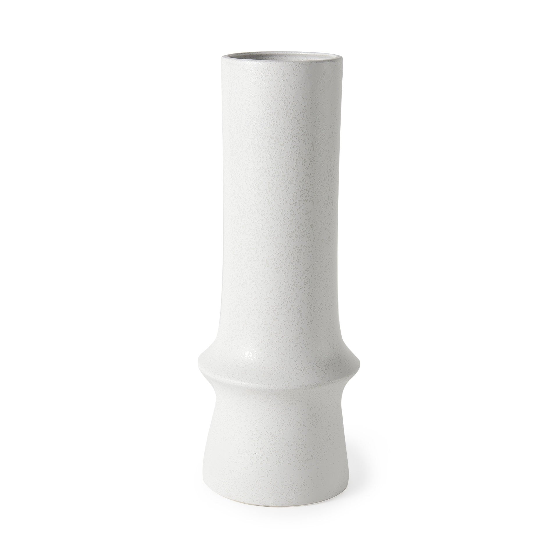 17" White Contempo Deco Ceramic Vase