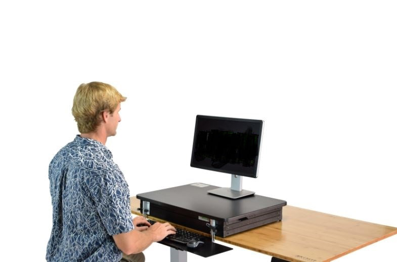 Black Adjustable Tall Standing Desk Converter and Riser - Minihomy