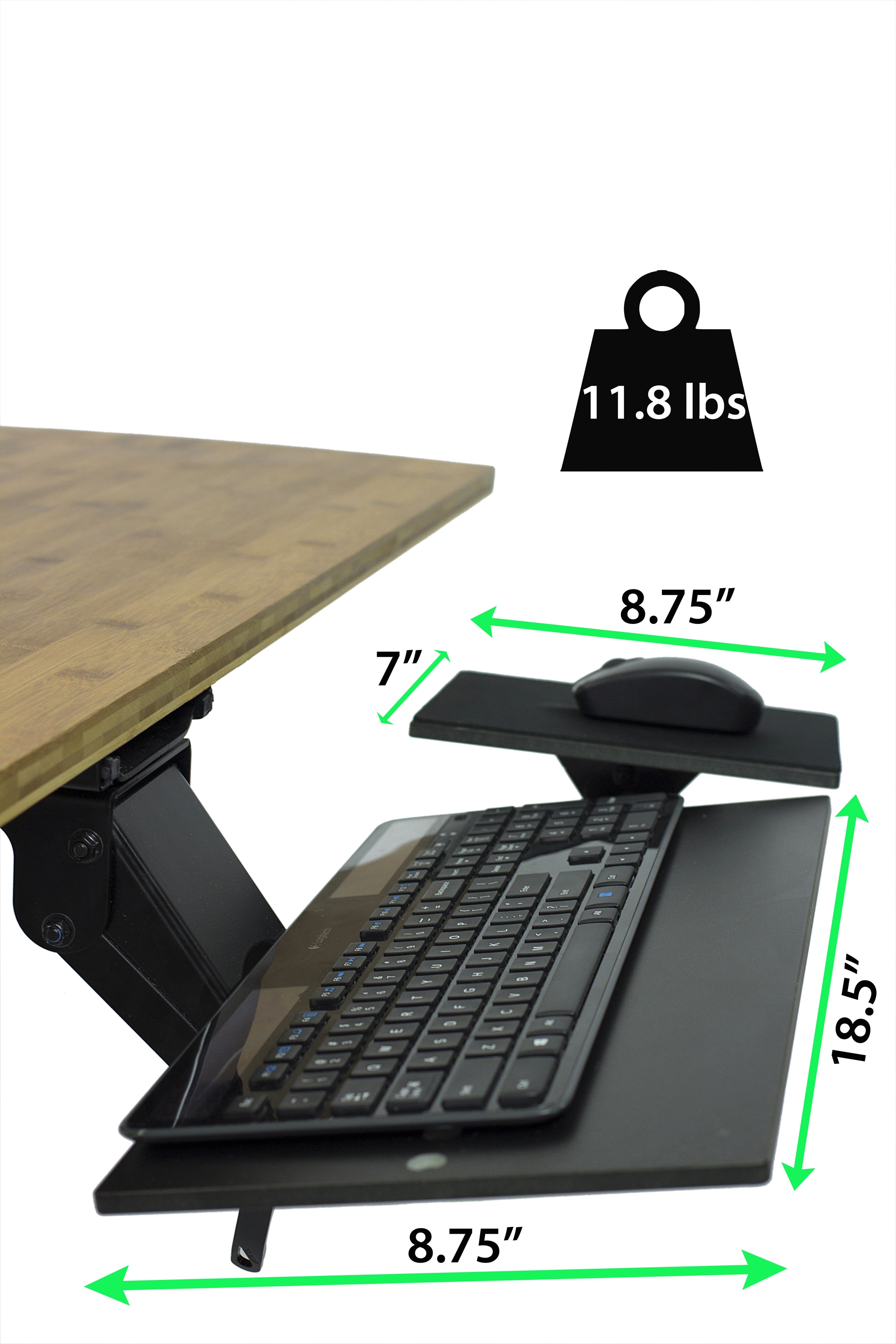 Black Ergonomic Under Desk Pull Out Keyboard Tray - Minihomy