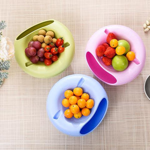 Plastic lazy double dry fruit plate creative fruit plate living room melon box candy storage box