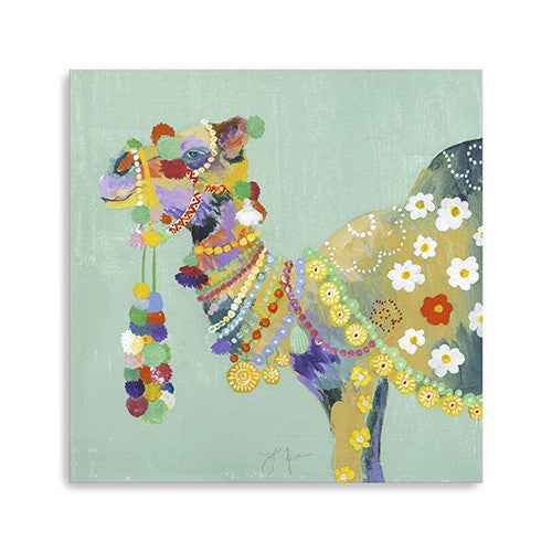 20" Moroccan Party Camel Canvas Wall Art - Minihomy