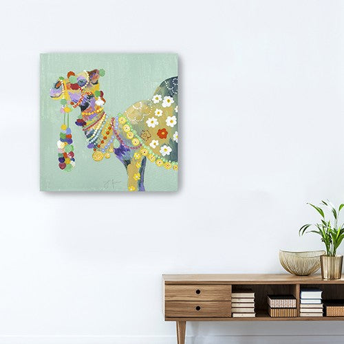 20" Moroccan Party Camel Canvas Wall Art - Minihomy