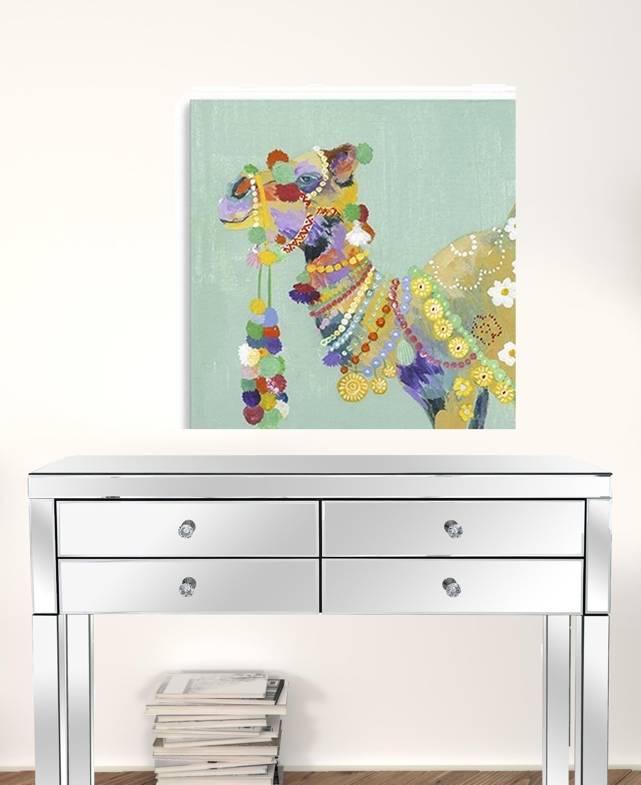 20" Moroccan Party Camel Canvas Wall Art - Minihomy