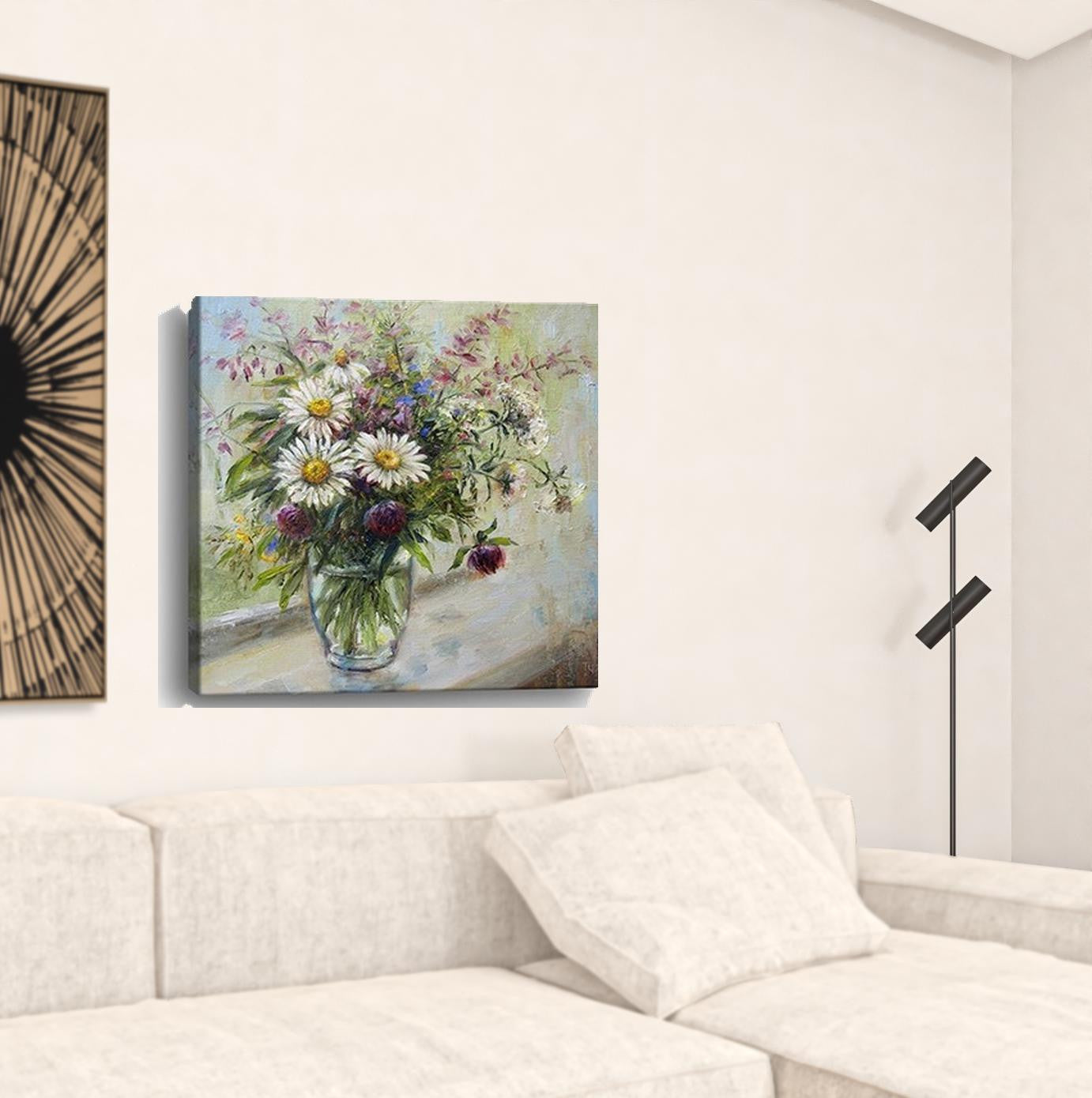 20" Pretty Vase of Flowers Canvas Wall Art - Minihomy