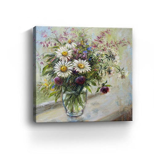 20" Pretty Vase of Flowers Canvas Wall Art - Minihomy