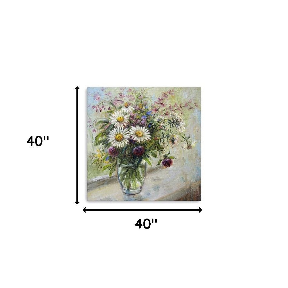 20" Pretty Vase of Flowers Canvas Wall Art - Minihomy