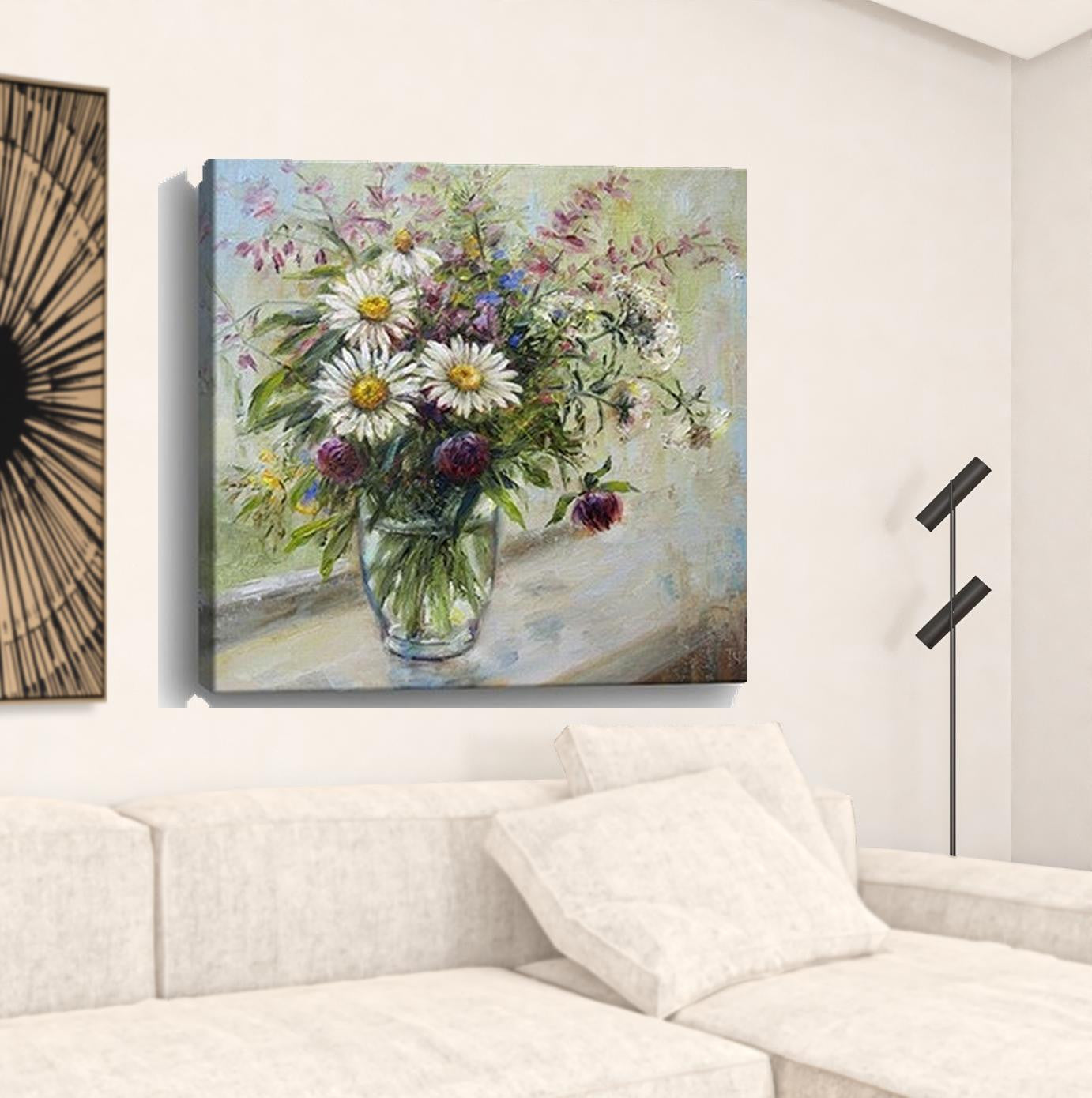 20" Pretty Vase of Flowers Canvas Wall Art - Minihomy