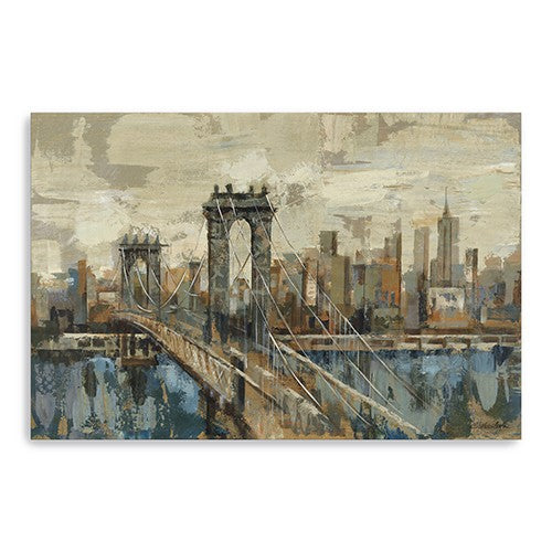 24" Vintage Inspired NYC city skyline Canvas Wall Art - Minihomy