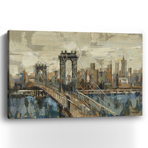 24" Vintage Inspired NYC city skyline Canvas Wall Art - Minihomy