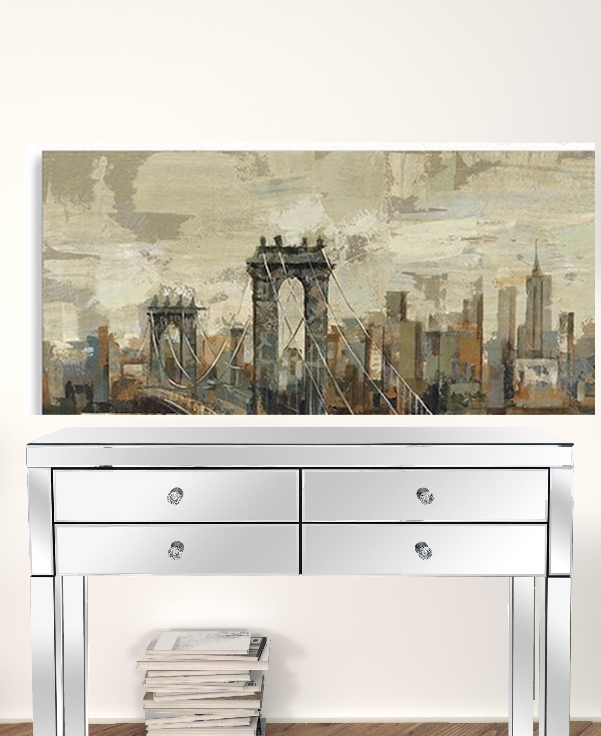 24" Vintage Inspired NYC city skyline Canvas Wall Art - Minihomy