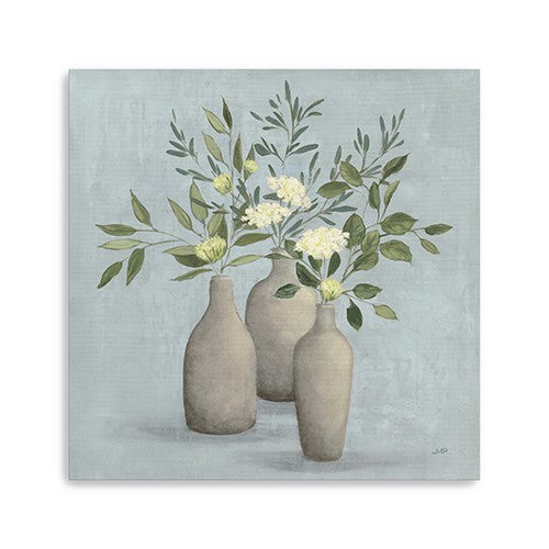 20" Pretty Bohemian Flowers in Ceramic Vases Canvas Wall Art - Minihomy