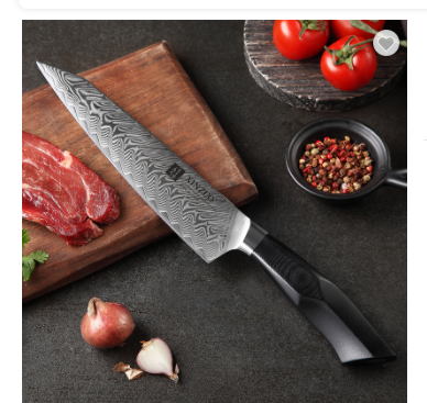 Damascus steel kitchen knife