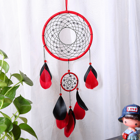Indian Style Dream Catcher Feather Pendant Handmade Crafts