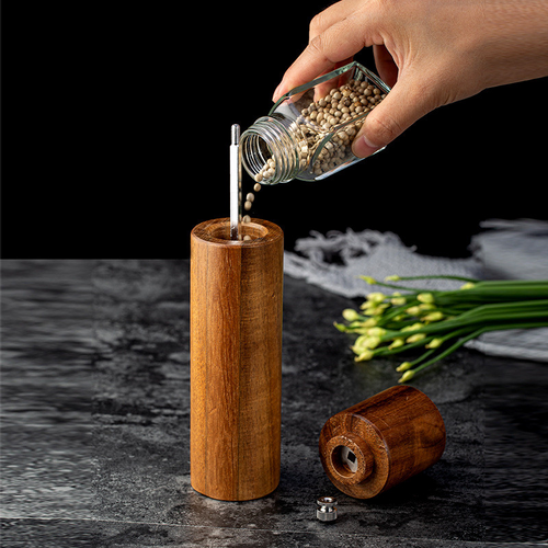 Household Manual Acacia Flower Pepper Grinder Seasoning Bottle