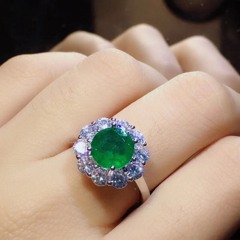 Colombian Emerald Ring Pendant Earring Set