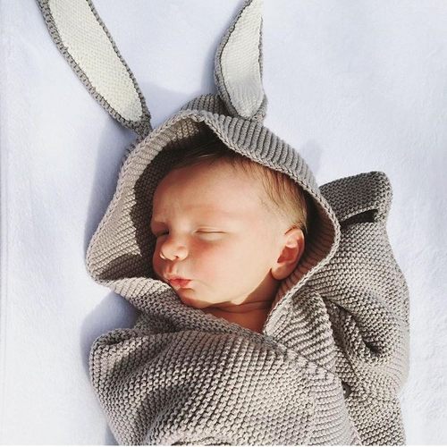 Cute Rabbit Ears Three-dimensional Sleeping Bag Knitting