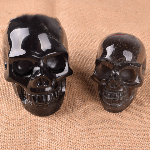 Natural Obsidian Precision Carved Skull