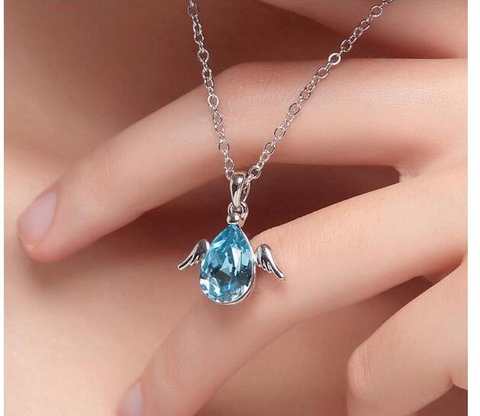 Little Angel - Korean Crystal Necklace Short Pendant