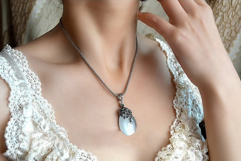 Vintage Opal Necklace Women