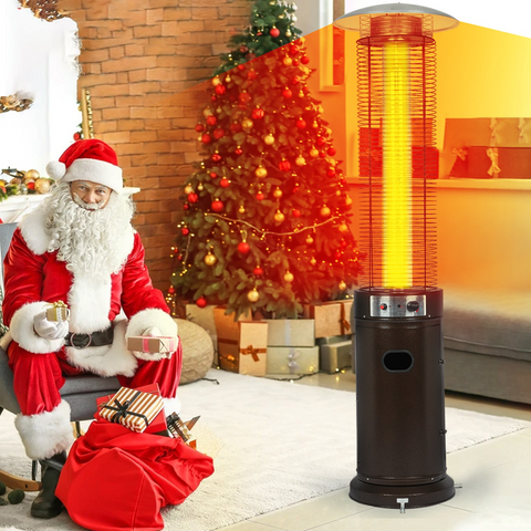 Patio Heater 42,000 BTU Pyrami-d Flame Outdoor Heater Propane Heater With Wheel