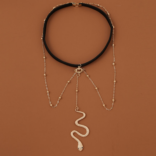 Bohemian Boho Gold Color Metal Beaded Chain Thigh Chain For Women Big Snake Pendants Leg Chain Body Jewelry Beach Style Gift