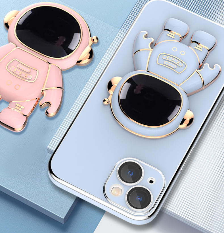 3D Astronaut Phone Case Anti-Drop Electroplating Bracket - Minihomy