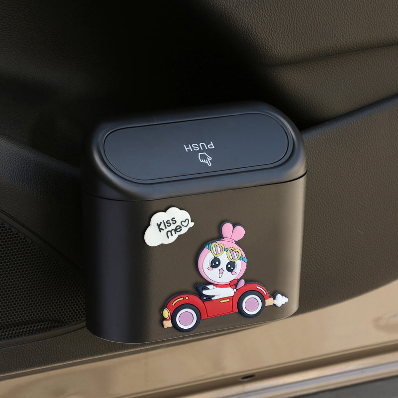 Car Trash Can Door Hanging Storage Bin Cartoon