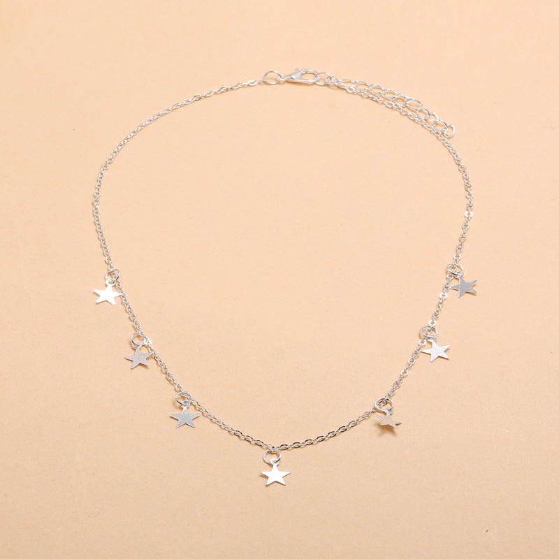 Fashion Simple Five-Pointed Star Pendant Necklace - Minihomy