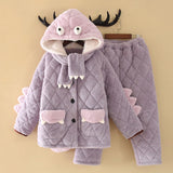 Children's Three-Layer Quilted Padded Pajama Suit