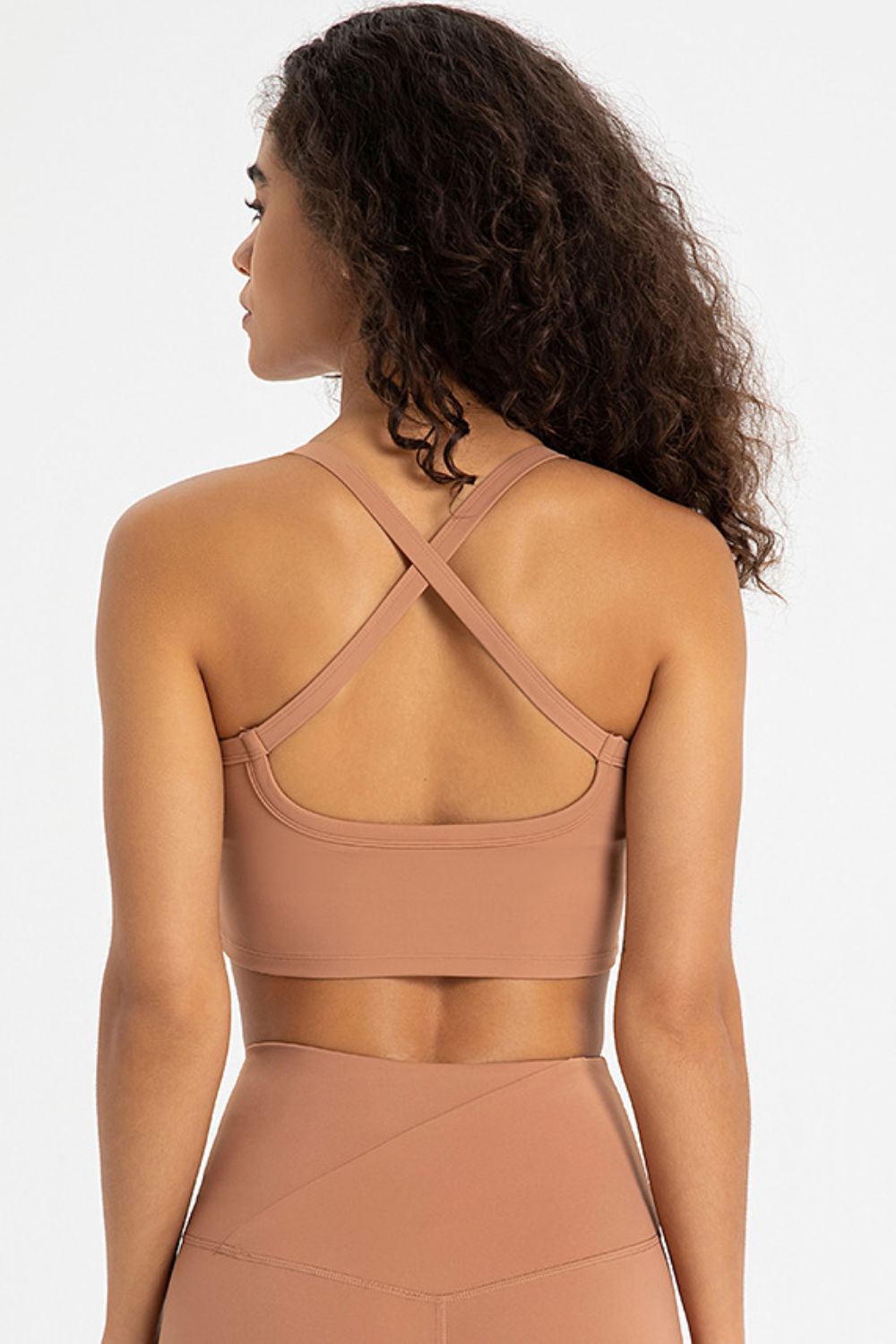 Crisscross Back V-Neck Sports Bra - Minihomy