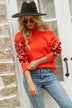 Printed Dropped Shoulder Round Neck Sweater - Minihomy