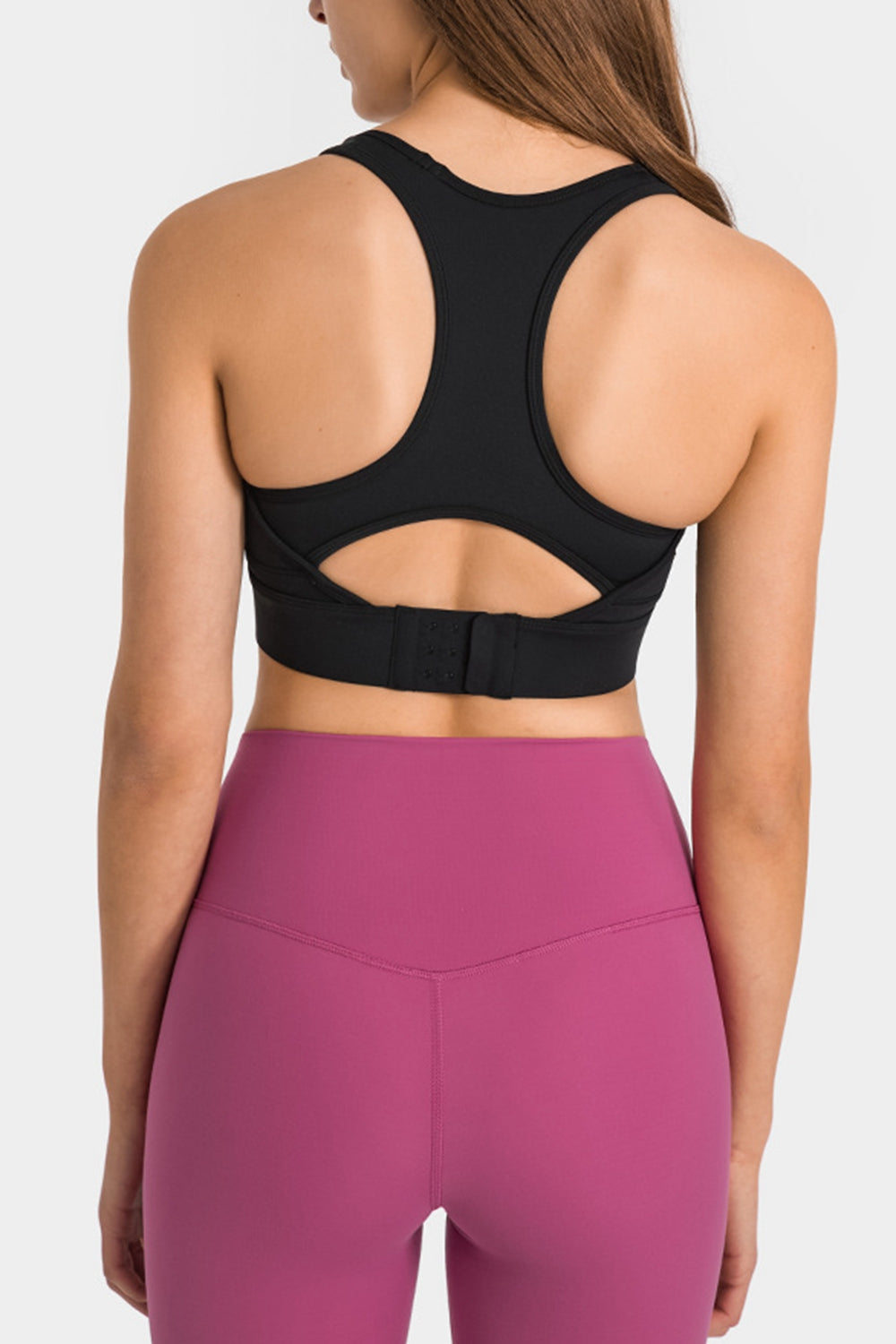 Cutout Racer Back Sports Bra - Minihomy