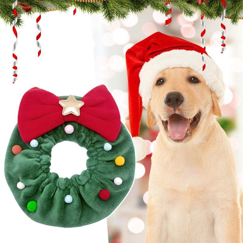 Christmas Pet Bow-knot Collar Friendly To Skin Xmas Pet Scarf Washable Party Pet Dog Neck Strap Scarf Photo Prop Pet Supplies