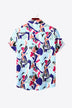 Full Size Printed Button-Up Short Sleeve Shirt - Minihomy