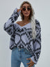 Geometric Print Chunky Knit Sweater - Minihomy