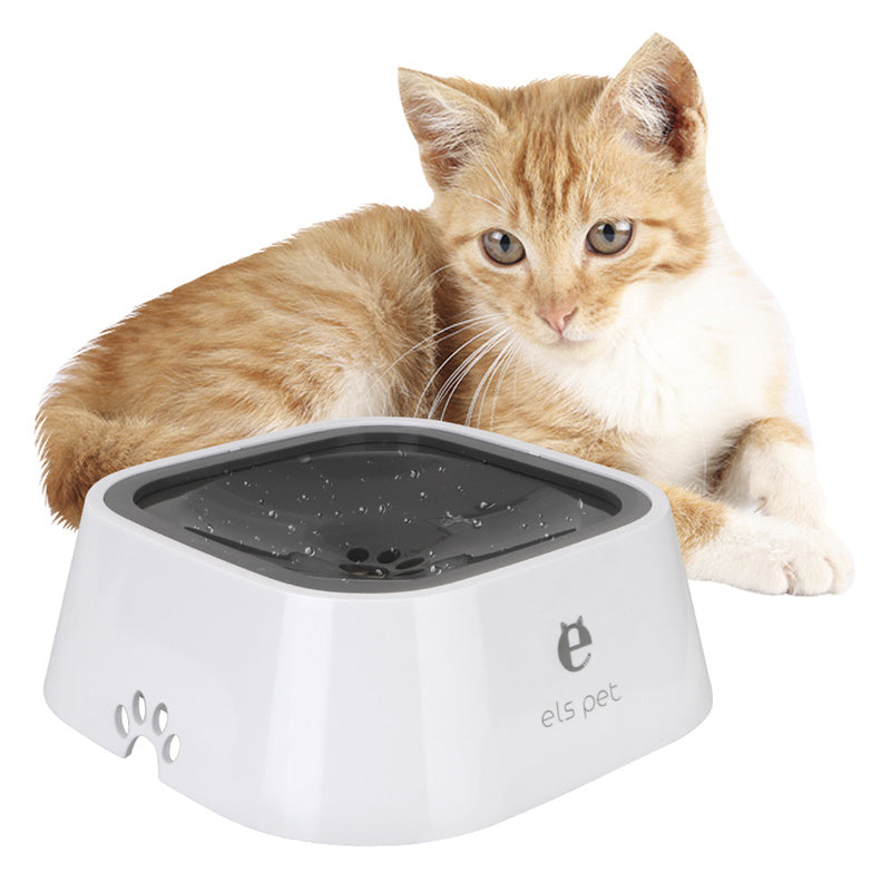 Cat Dog Water Bowl Carried Floating Anti-Overflow Slow Water Feeder Dispenser
