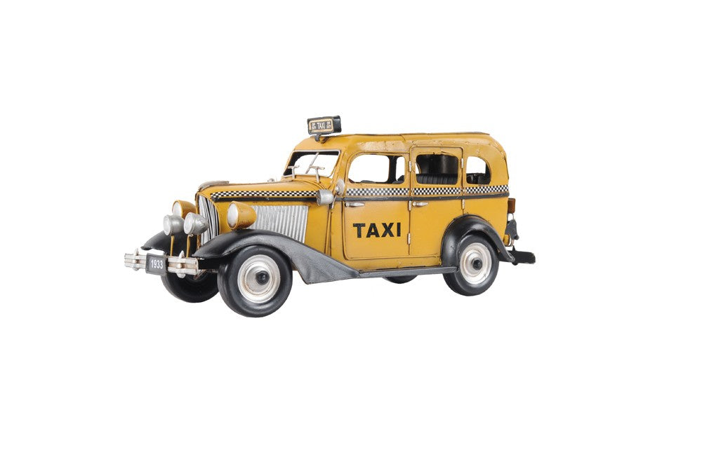 c1933 Vintage Checker Taxi Cab Model Sculpture - Minihomy