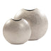 10" Hammered Silver Disc Shape Decorative Vase - Minihomy