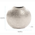 10" Hammered Silver Disc Shape Decorative Vase - Minihomy