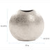 14" Hammered Silver Disc Shape Decorative Vase - Minihomy