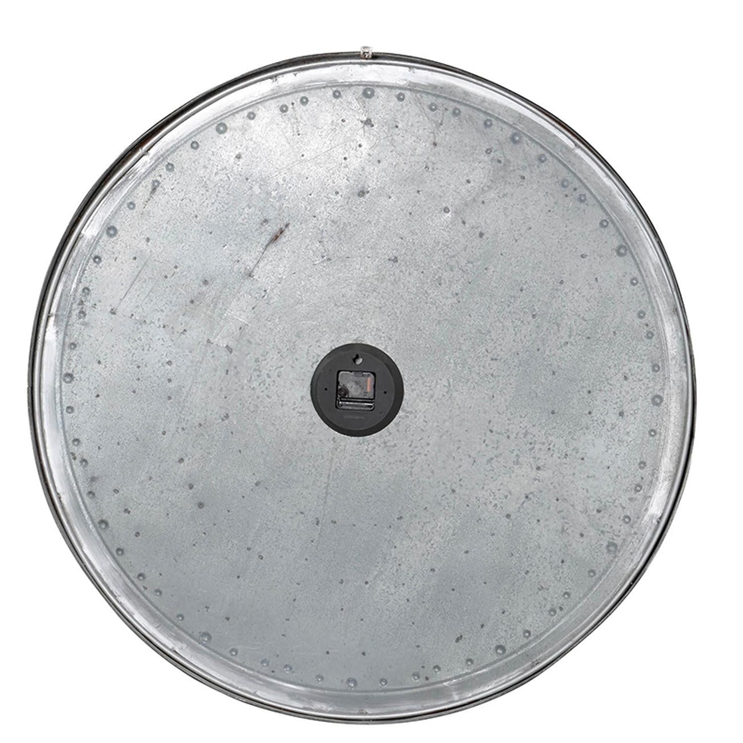 Oversized Rustic Galvanized Metal Round Wall Clock - Minihomy