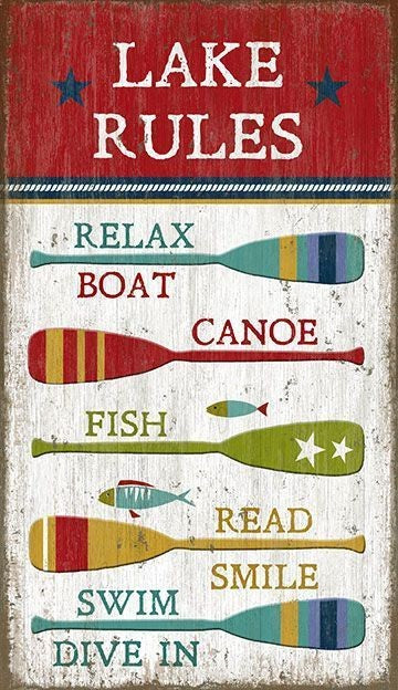 Vintage Boat Oars Lake Rules Large Wall Art